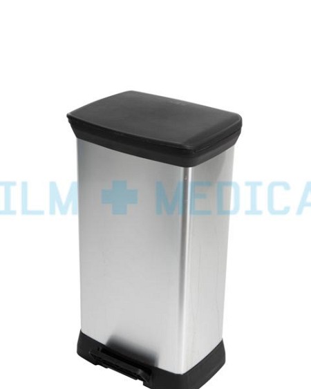 Silver Bin With Black Lid